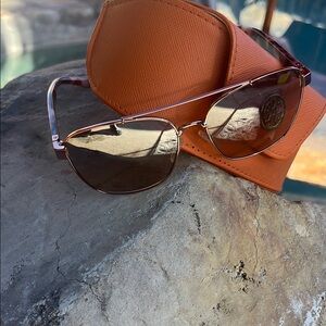 Tory Burch Tortoise Sunglasses with Orange Case